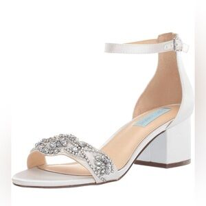 Betsey Johnson Women's Mel Open Toe Evening Block Heeled Sandals Sz 11W
